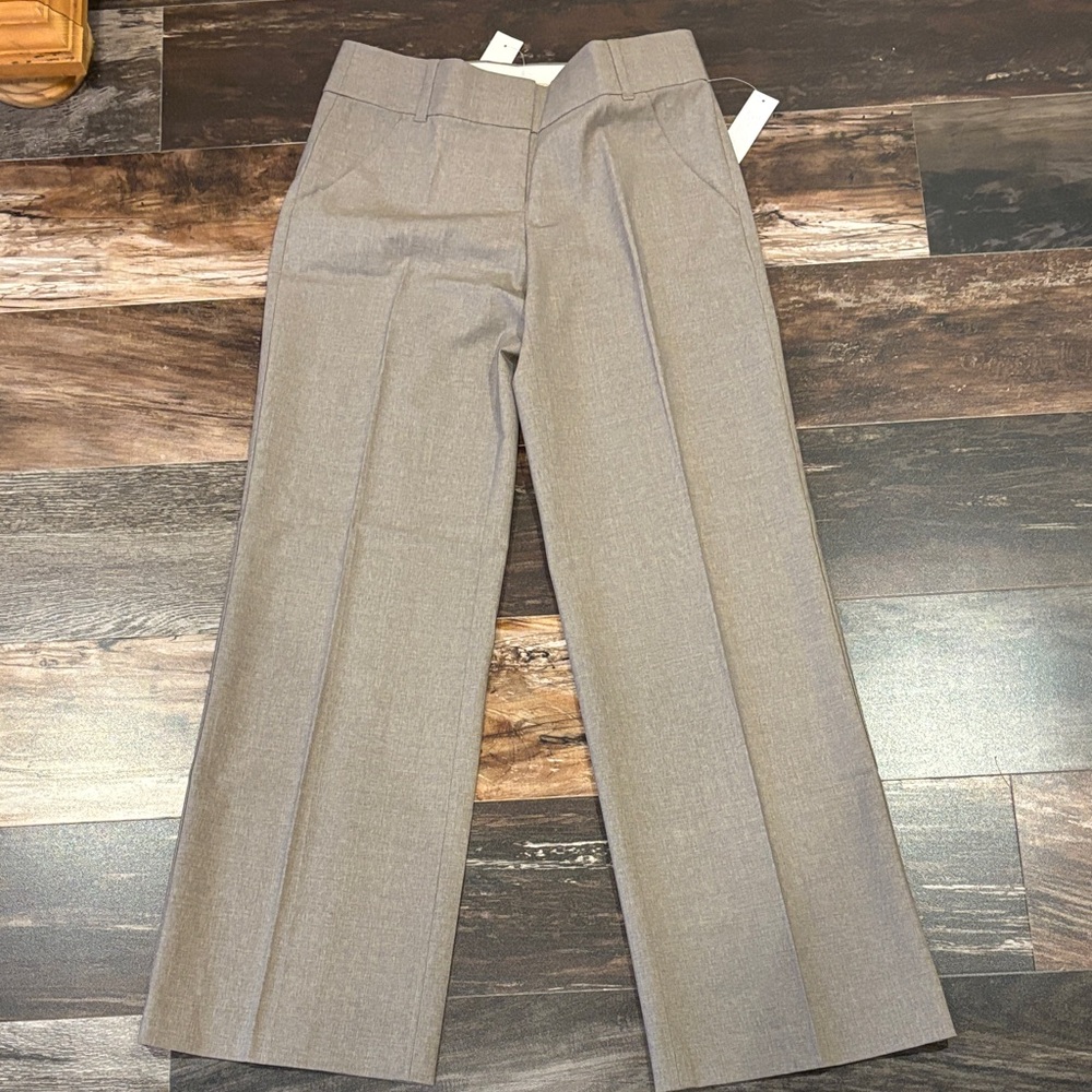 LOFT Gray Wide-Leg Trouser Pants